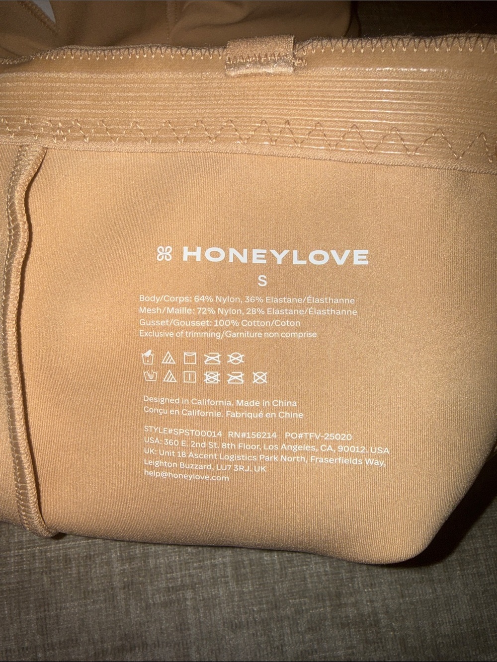 Honeylove Tummy Control Shapeward with White Mesh Zip Pouch